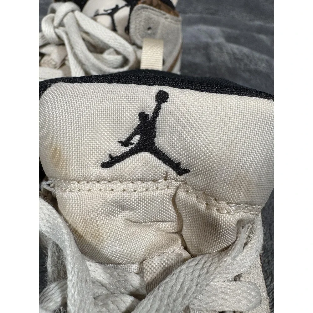 Jordan 1 Mid Shoes Kids Size 9C Beige Suede Animal Print Sneakers DZ5371-102